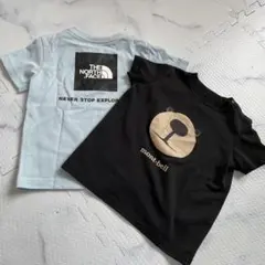 ノースフェイス モンベル 80cm 90cm 2点セット ロゴ くま 状態良