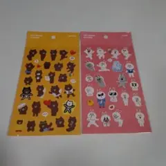 LINE FRIENDS 　ブラウン・コニー　ステッカー　2点セット