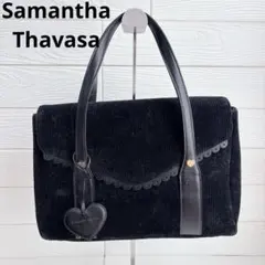 【Samantha Thavasa】ハンドバッグ/ブラック/コーデュロイ/ハート