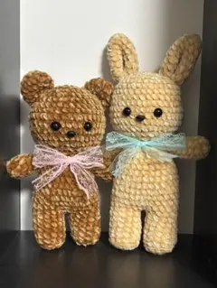 あみぐるみ　うさぎ　くま　ぬいぐるみ