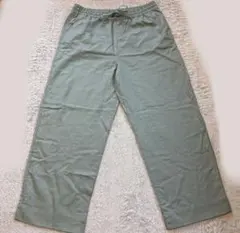 【新品タグ付き】GAP ワイドパンツ Lサイズ ミントグリーン リネン風 春夏