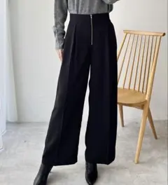 ハイウエストジップパンツ