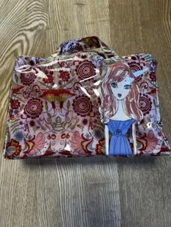 花柄キャラクターイラストインバッグ