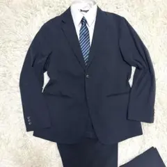 ユニクロ　セットアップ　感動ジャケット　感動パンツ　ネイビー　紺