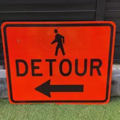 アメリカ　ロードサイン　迂回路標識