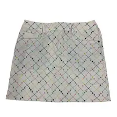 K*様 アディダス レディース ゴルフウェア 中綿 スカート 総柄 マルチカラー