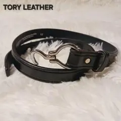 美品★TORY LEATHER ミニフーフピックベルト レザー ブラックのサムネイル