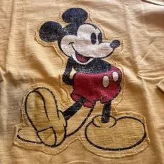 ミッキー Disney 古着　パッチワーク　L
