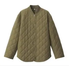 無印良品　洗える中わたキルティングジャケット　XL カーキ