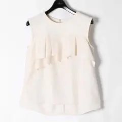 グレースコンチネンタル　ラメ混トリアセノースリーブ　アイボリー　36サイズ