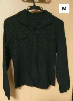 長袖シャツ　黒　レース　Мサイズ《着払い》