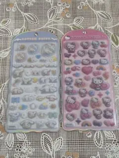 ★正規品★コットンパフィーシール シナモロール ハローキティー セット サンリオ