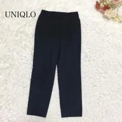 s.2564【ユニクロ】スラックス パンツ ハイウエスト ウエストゴム ブラック
