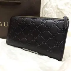 極美品✨GUCCI グッチ 長財布 シマ GG L字ファスナー レザー ブラウンのサムネイル