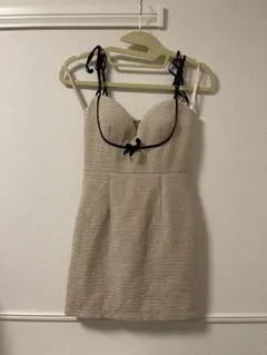 Jewels ツイード風 コルセットデザインミニドレス（ベージュ系）／サイズS