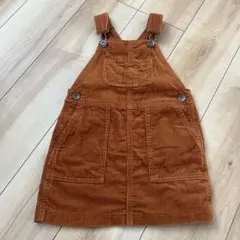 UNIQLOオレンジ コーデュロイ ジャンバースカート 110cm