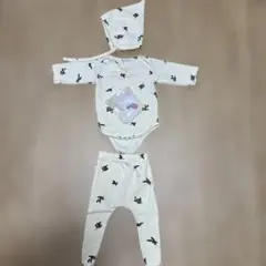 【最終価格】韓国服angouロンパース・ボンネット付きレモン柄セットアップ　66