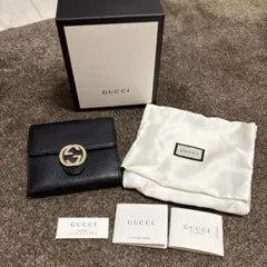 グッチ　財布　ブラック　二つ折り財布