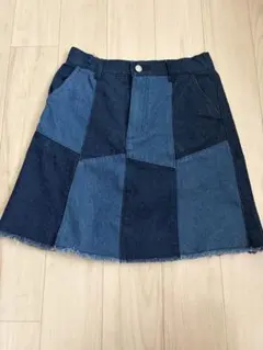 E hyphen world gallery デニムミニスカート パッチワーク