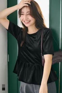 coca ベロアペプラムトップス レディース