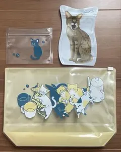 KALDI 猫 ジッパークリアポーチ　キャットミニパック