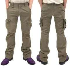 中古 ロアー 00年代 Dリング ウォッシュ セミフレア ブーツカット カーゴのサムネイル