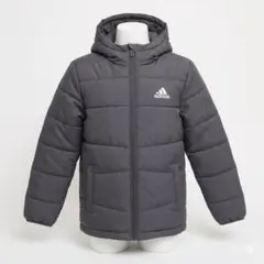 adidas 中綿ジャケット キッズ140 フード付 防寒 軽量 ブラック