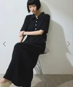 ADAM ET ROPE' FEMME ハーフスリーブポロシャツワンピース