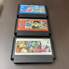ファミコンソフト ドラゴンクエストII III IV 裏面記名3本セット