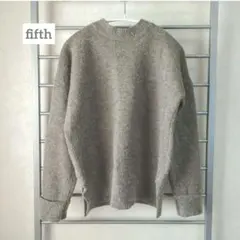 fifth ニットセーター　モカブラウン　サイドスリット　ロールアップ スリーブ