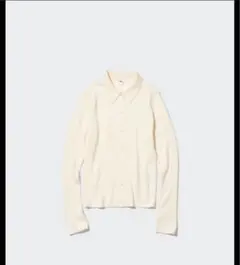 ユニクロ　UNIQLO エクストラファインメリノリブポロカーディガン（長袖）　S