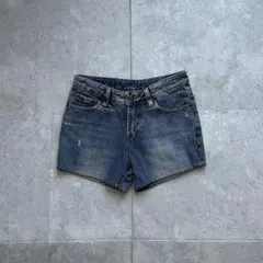 vintage デニムショートパンツ ダークブルー y2k グランジ ギャル