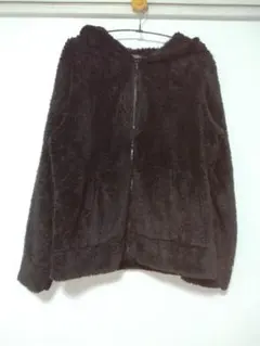 レディース 黒 フリース パーカー フード付き L