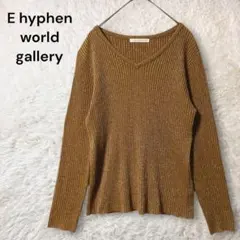 イーハイフンワールドギャラリー Ｖネック リブニット トップス ゴールドラメ糸