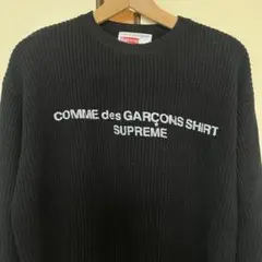 18aw コムデギャルソン シャツ × シュプリーム ニット セーター 黒 L 