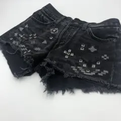 リーバイス ダメージデニム カットオフショートパンツ ブラック