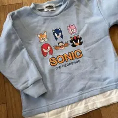 SEGA ソニック 長袖トレーナー 水色　裏起毛
