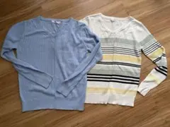 バックナンバー　vネックニット　2枚セット