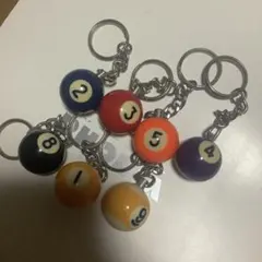 ビリヤード　キーホルダー　7個セット