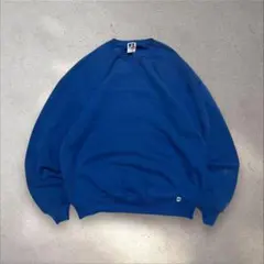 RUSSELLATHLETIC80s〜90sUSA製無地スウェット前Vガゼット青