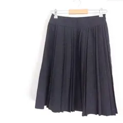 ドット柄 プリーツスカート M ブラック 膝丈 膝丈 ひざ丈スカート 訳あり