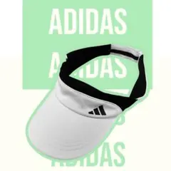 adidas ホワイト ブラック　サンバイザー 帽子　ゴルフ