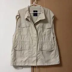 w closet ミリタリーベスト ベージュ フリーサイズ 多ポケット