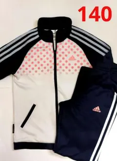 adidas 140 ジャージ 上下　climalite 白　ピンク　ネイビー