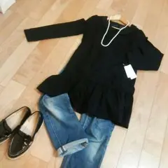 新品 タグつき earth チュニックワンピ！