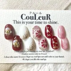 73. ネイルチップ 成人式ネイル 振袖ネイル 和柄 前撮り 袴ネイル 着物