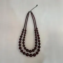 美品⭐︎レリアン 二連 ネックレス ボルドーのサムネイル