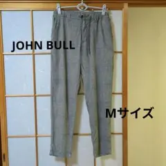 JOHNBULL グレンチェック柄 カジュアルパンツ Mサイズ リネン混のサムネイル