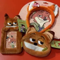 韓国限定公式 ディズニー ズートピア ニック カチューシャ ポーチ トレカケース