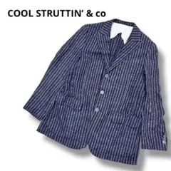 クールストラティン Ferla生地 ストライプジャケット ネイビー ベージュ